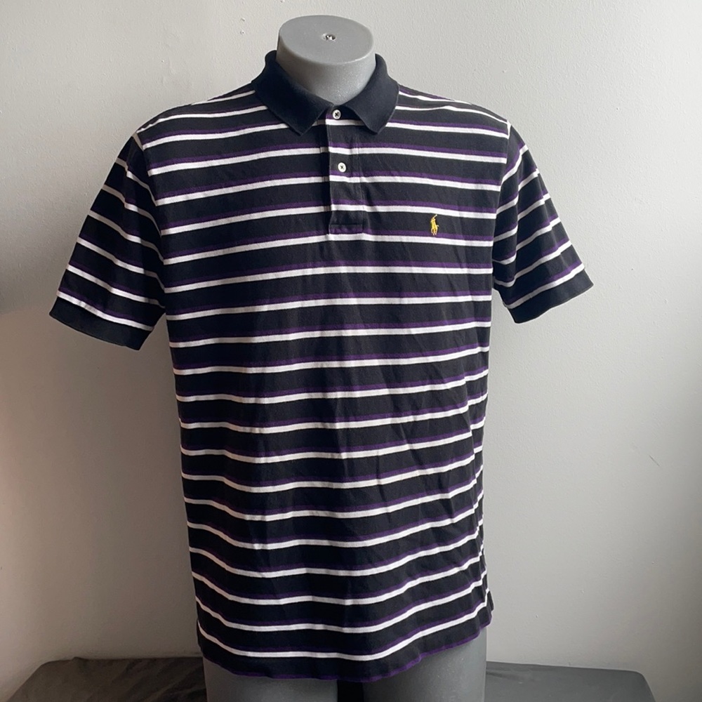 Polo Ralph Lauren Black and Purple Polo Shirt L . - Picture 2 of 8